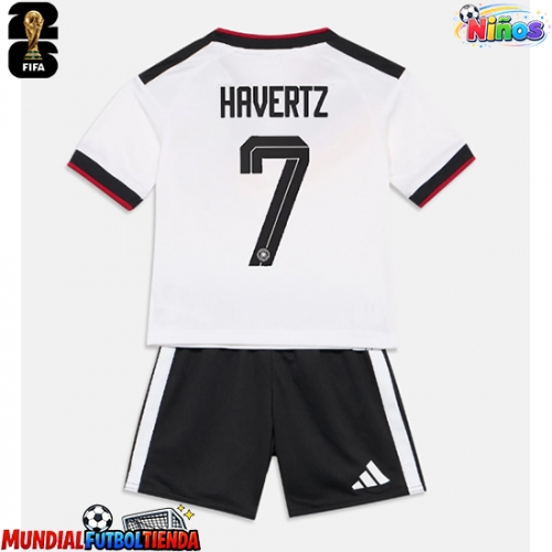 Camiseta Alemania Kai Havertz #7 Primera Equipación Replica Mundial 2026 para niños mangas cortas (+ Pantalones cortos)